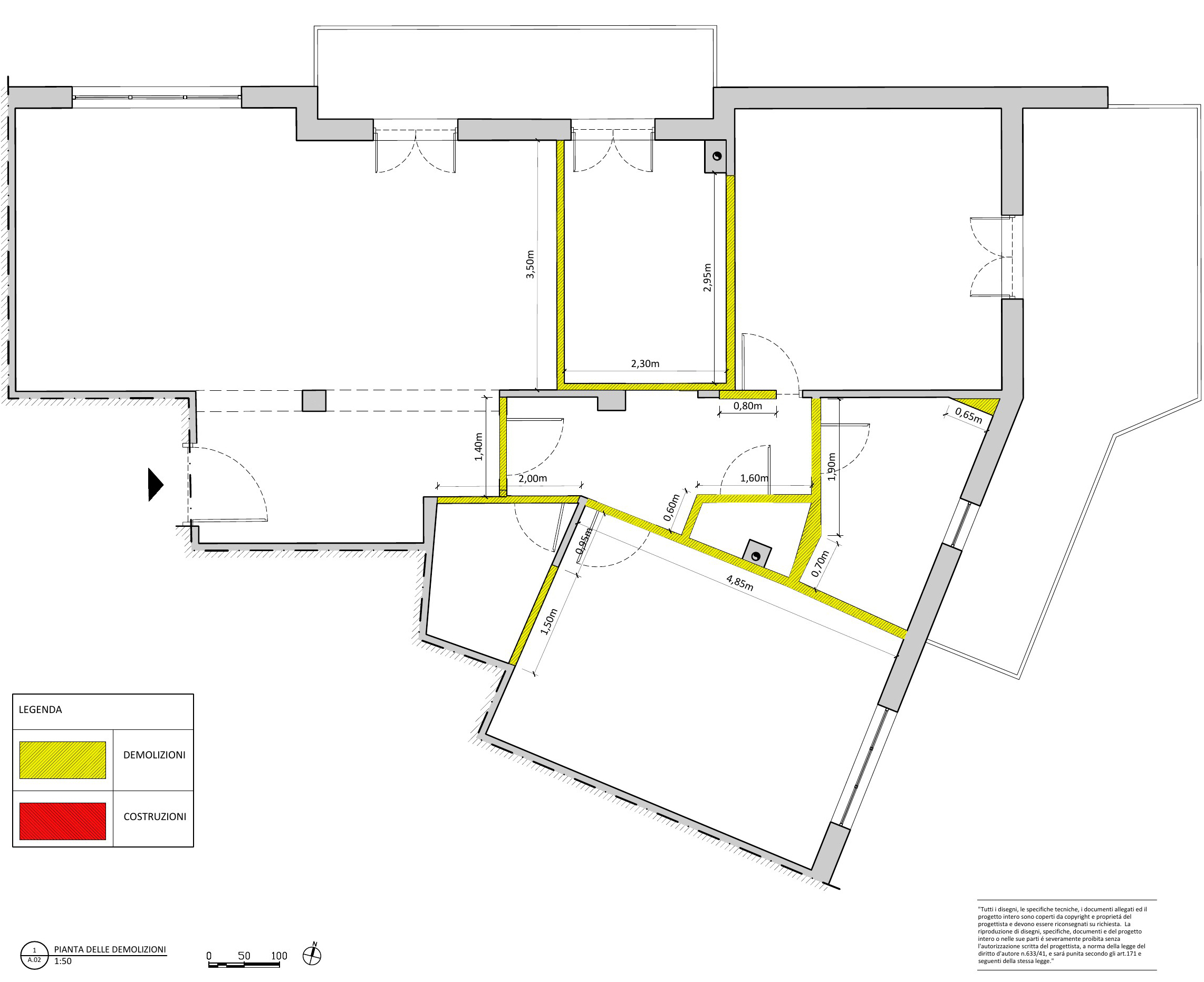 Tavola di progetto di Casa A