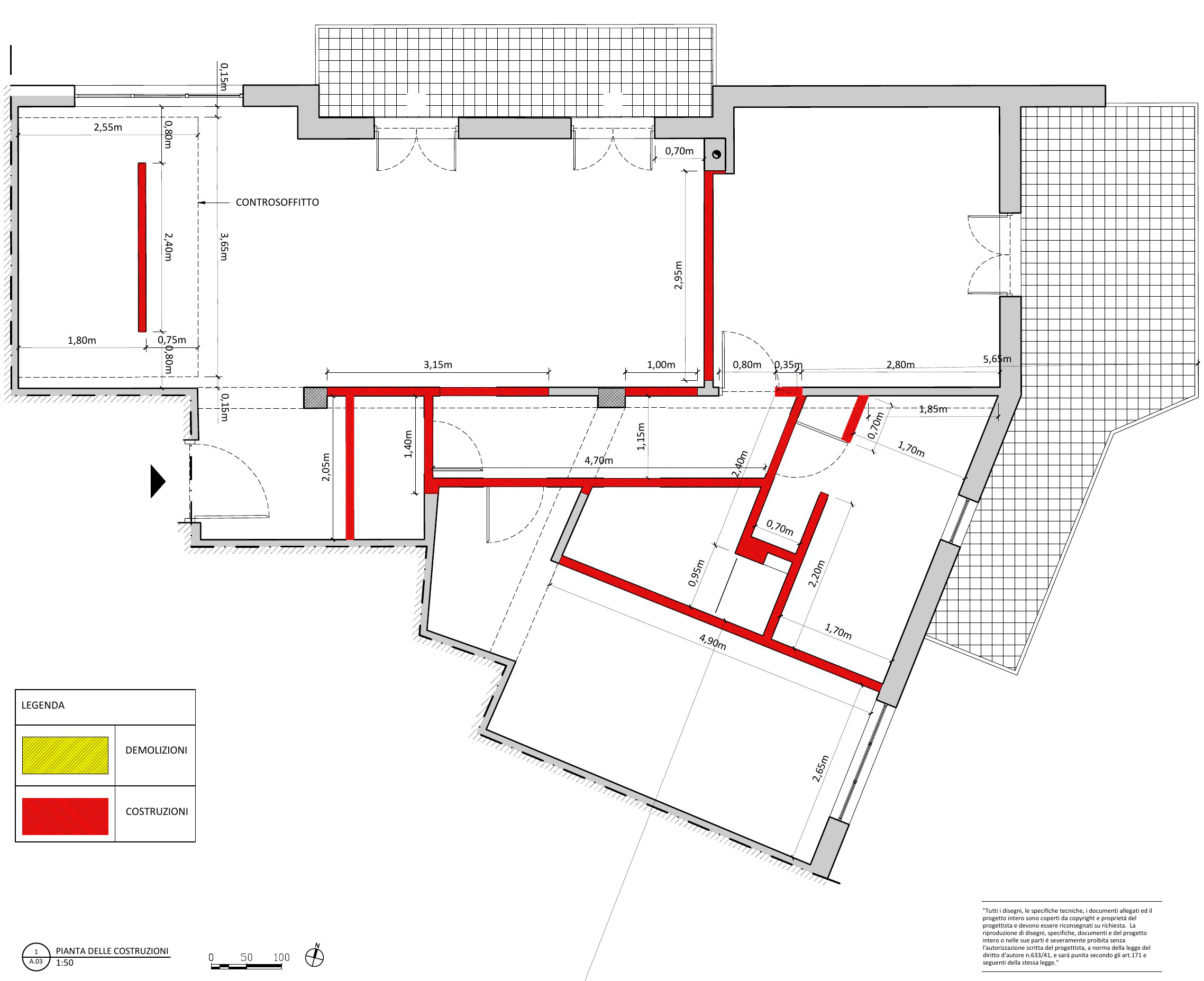 Tavola di progetto di Casa A