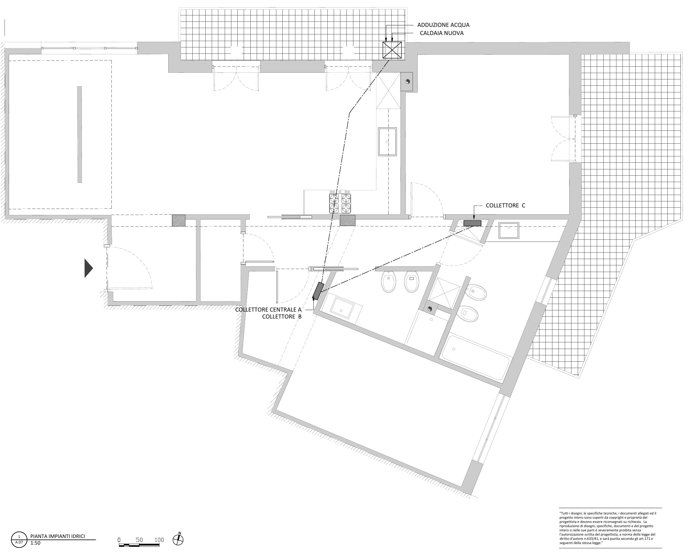 Tavola di progetto di Casa A