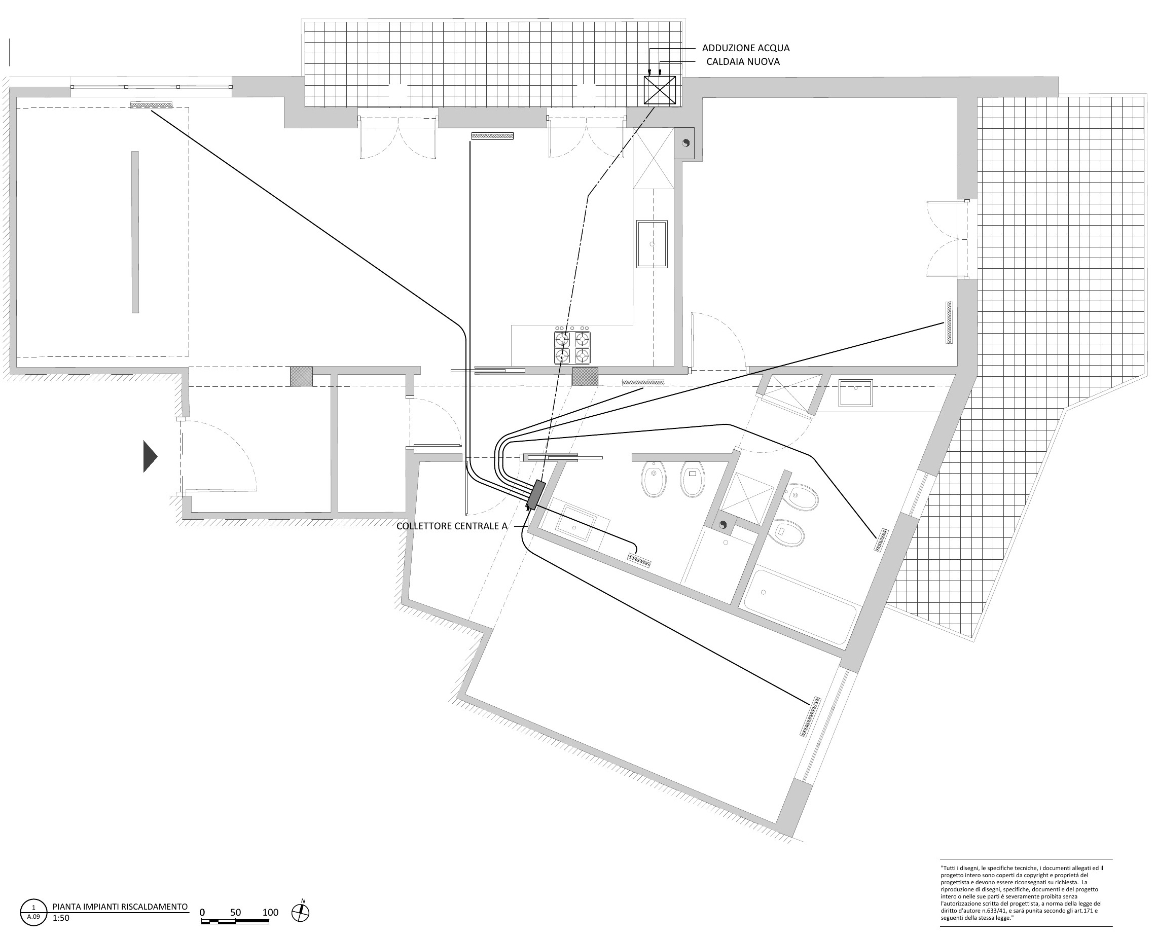 Schema degli impianti di Casa A