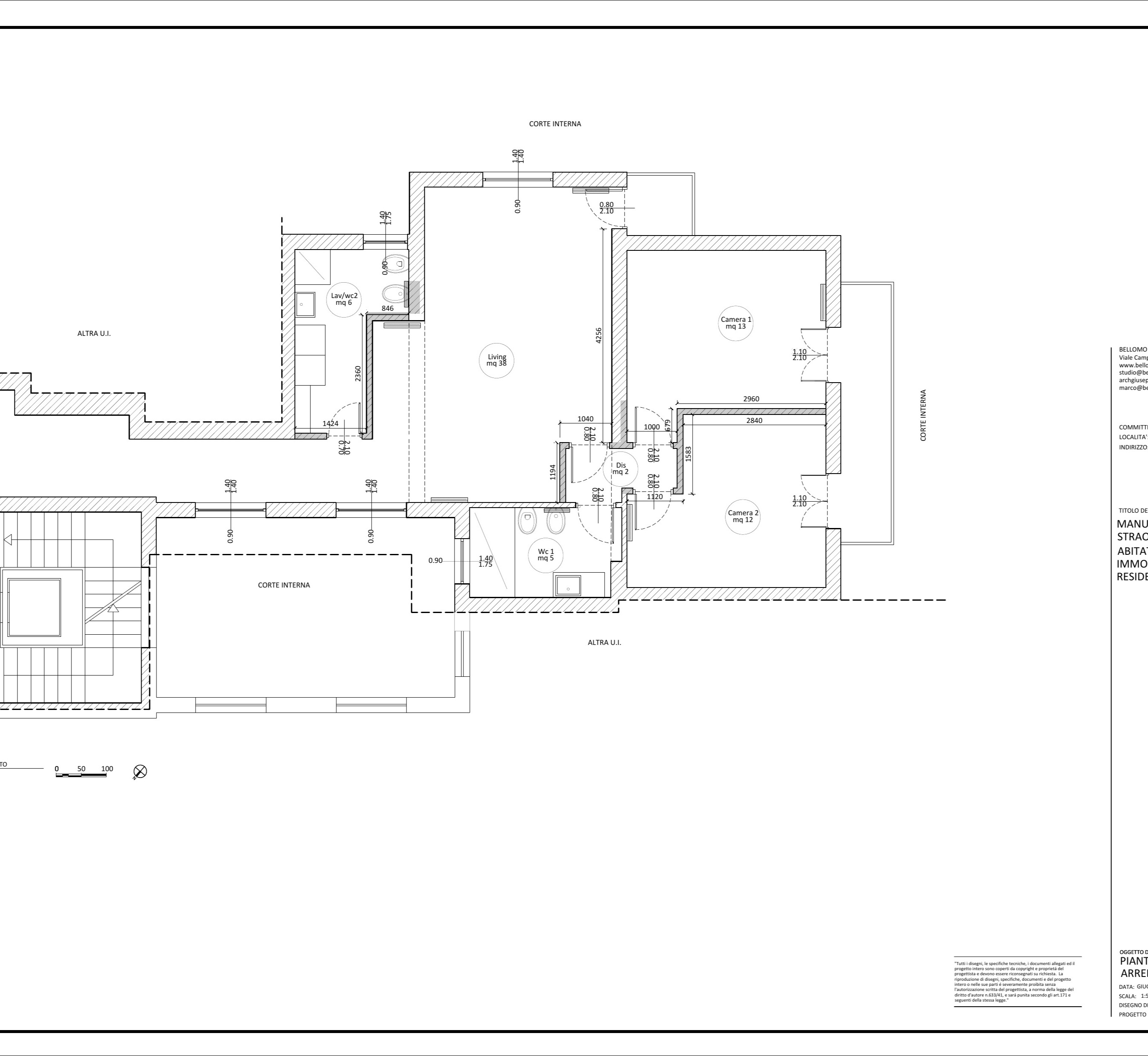 Casa P, pianta di progetto