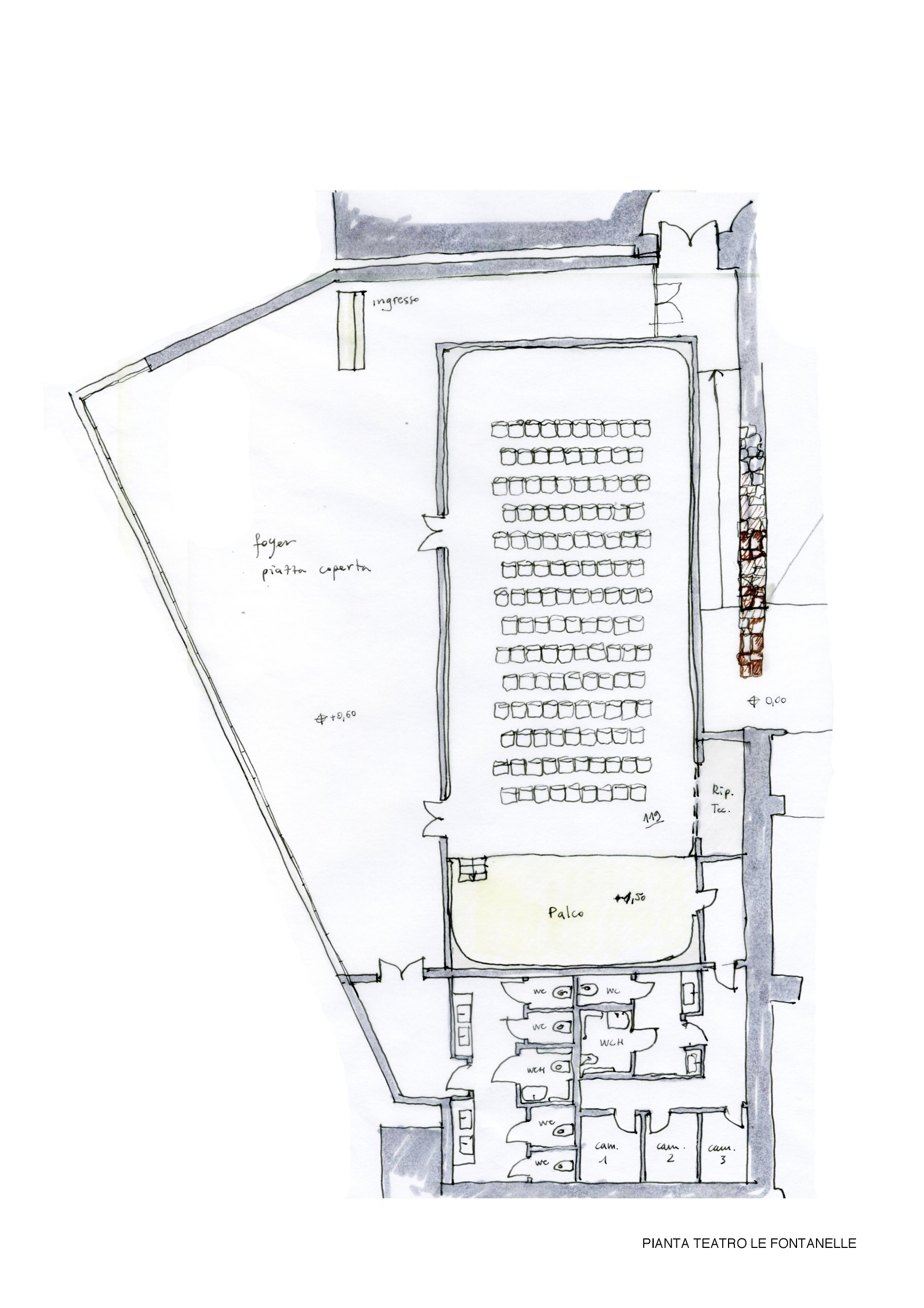Pianta dell’ex cine-teatro Le Fontanelle