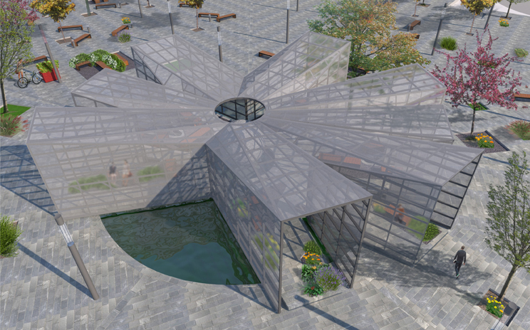 Render di progetto per Piazza del Popolo