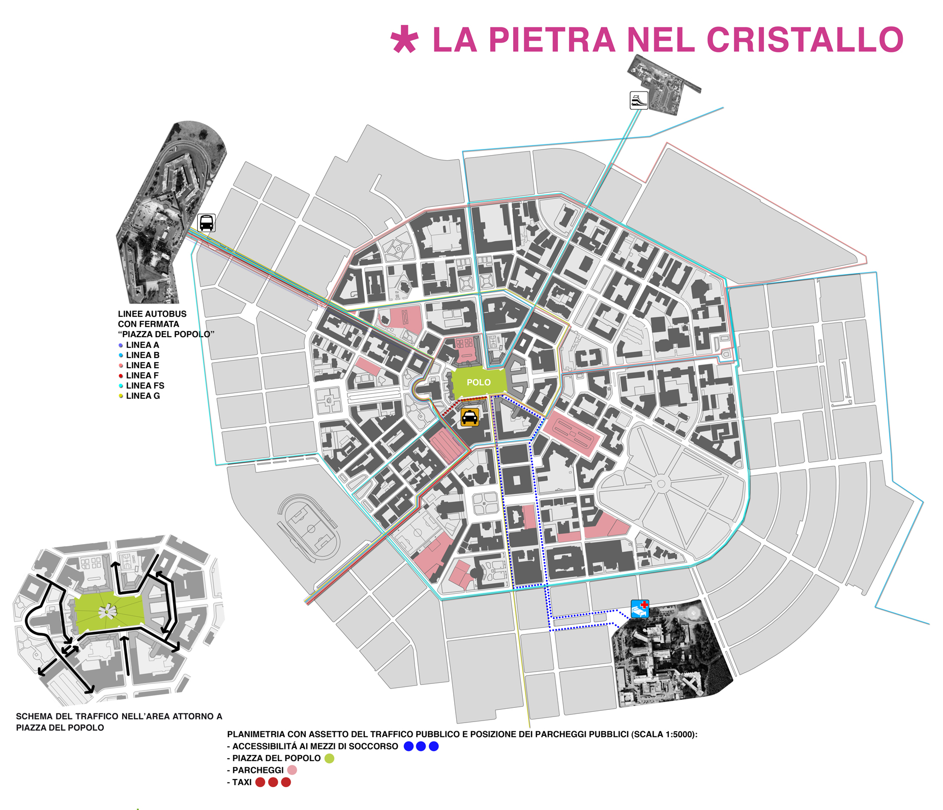 Disegno di progetto per Piazza del Popolo