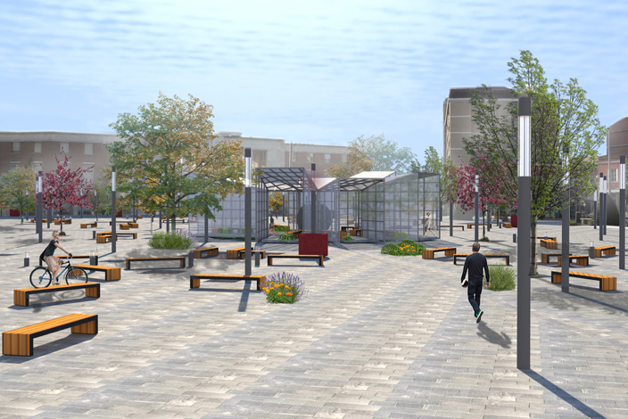 Render di paesaggio per Piazza del Popolo
