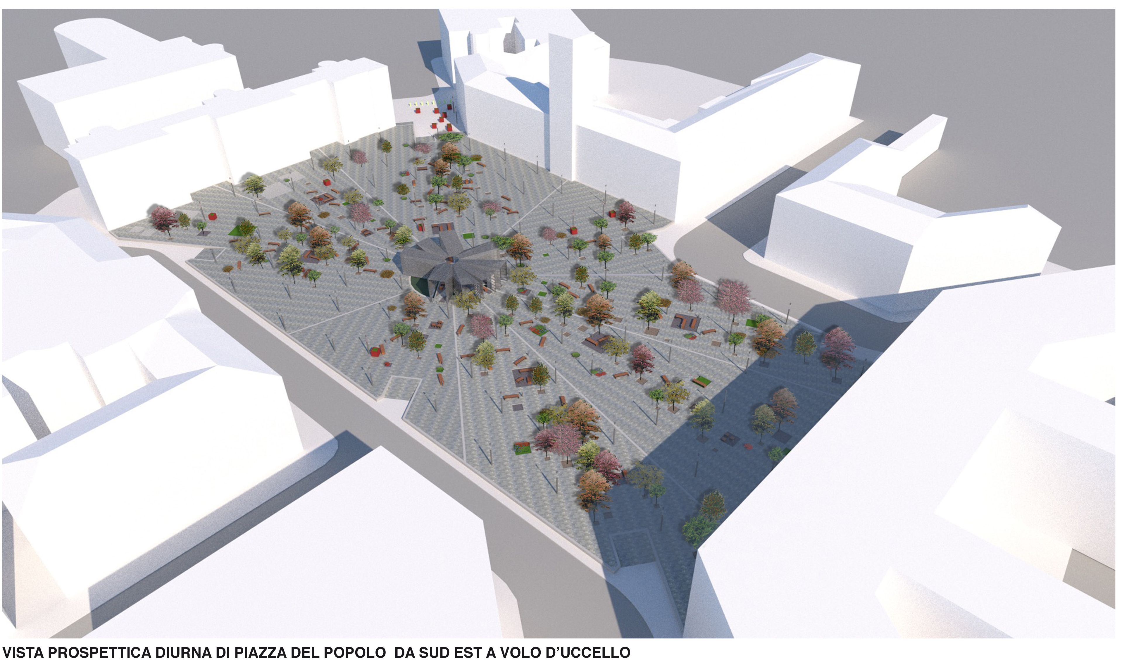 Render del progetto per Piazza del Popolo