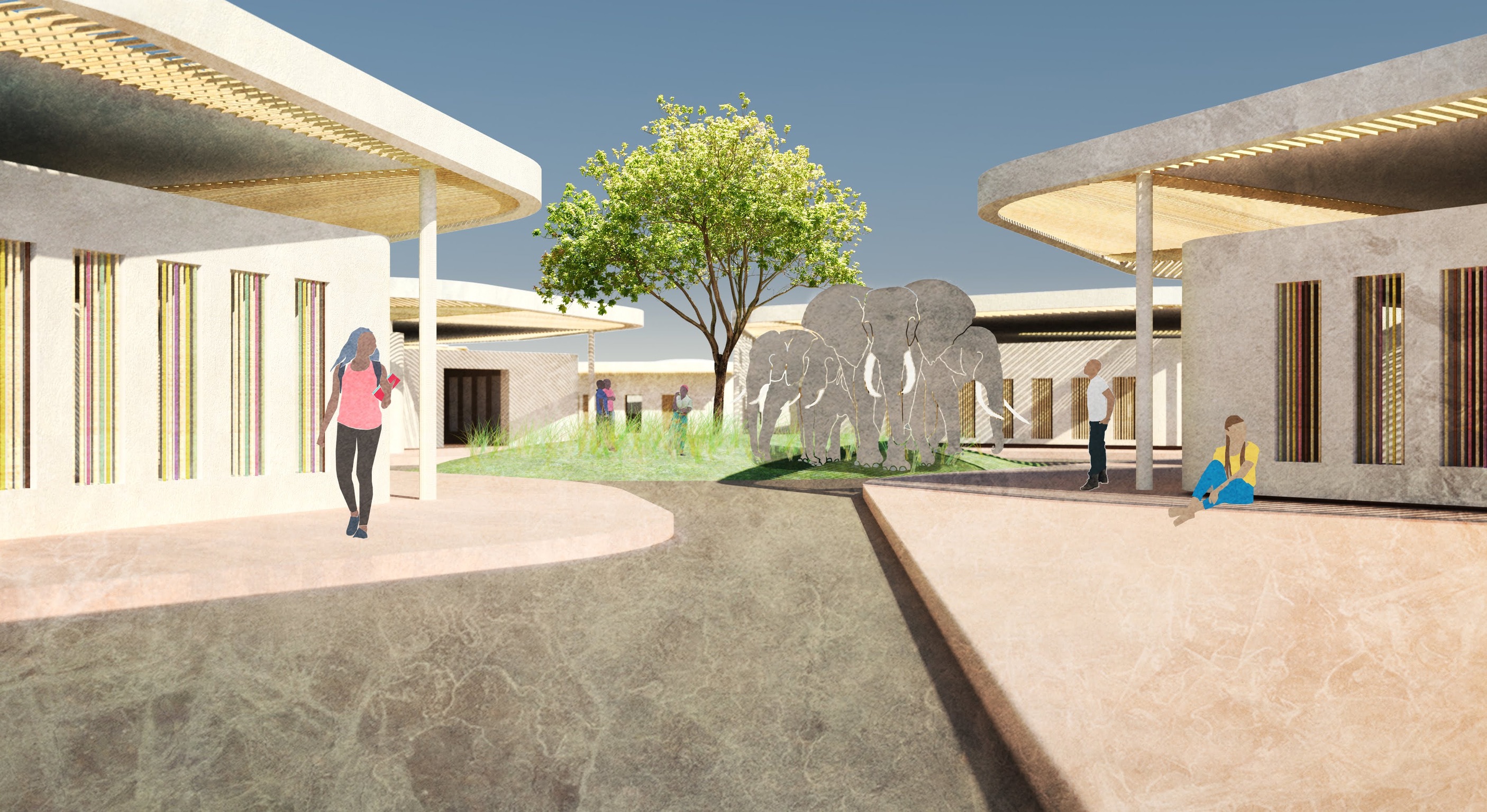 Scuola secondaria di Benga, render 1