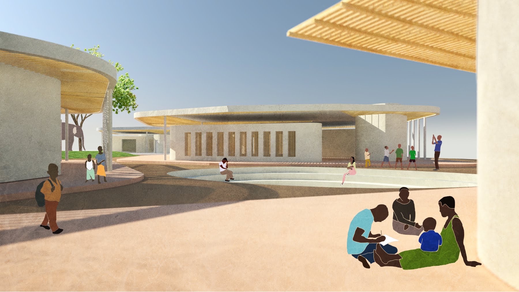 Scuola secondaria di Benga, render 2