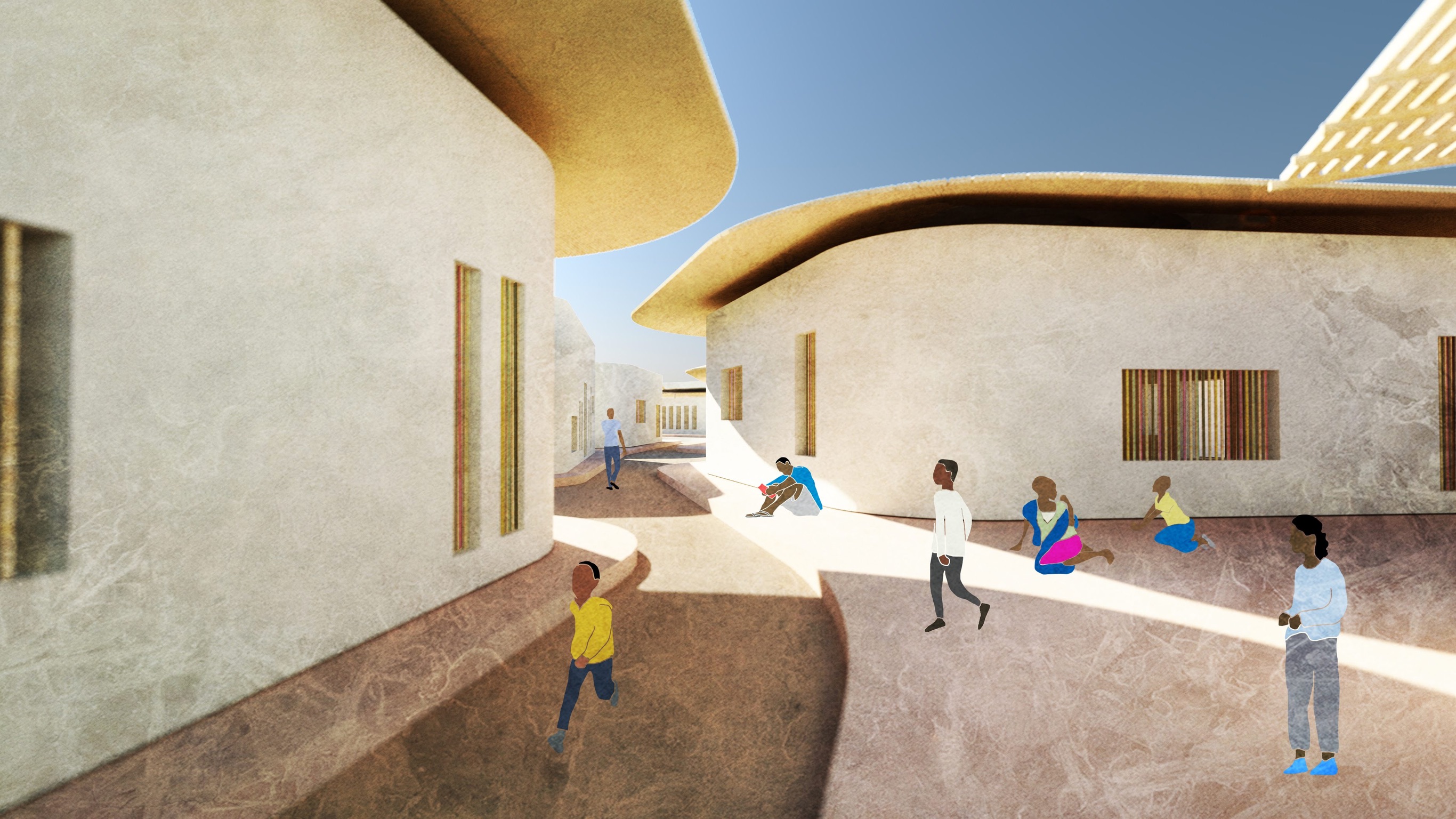 Scuola secondaria di Benga, render di progetto