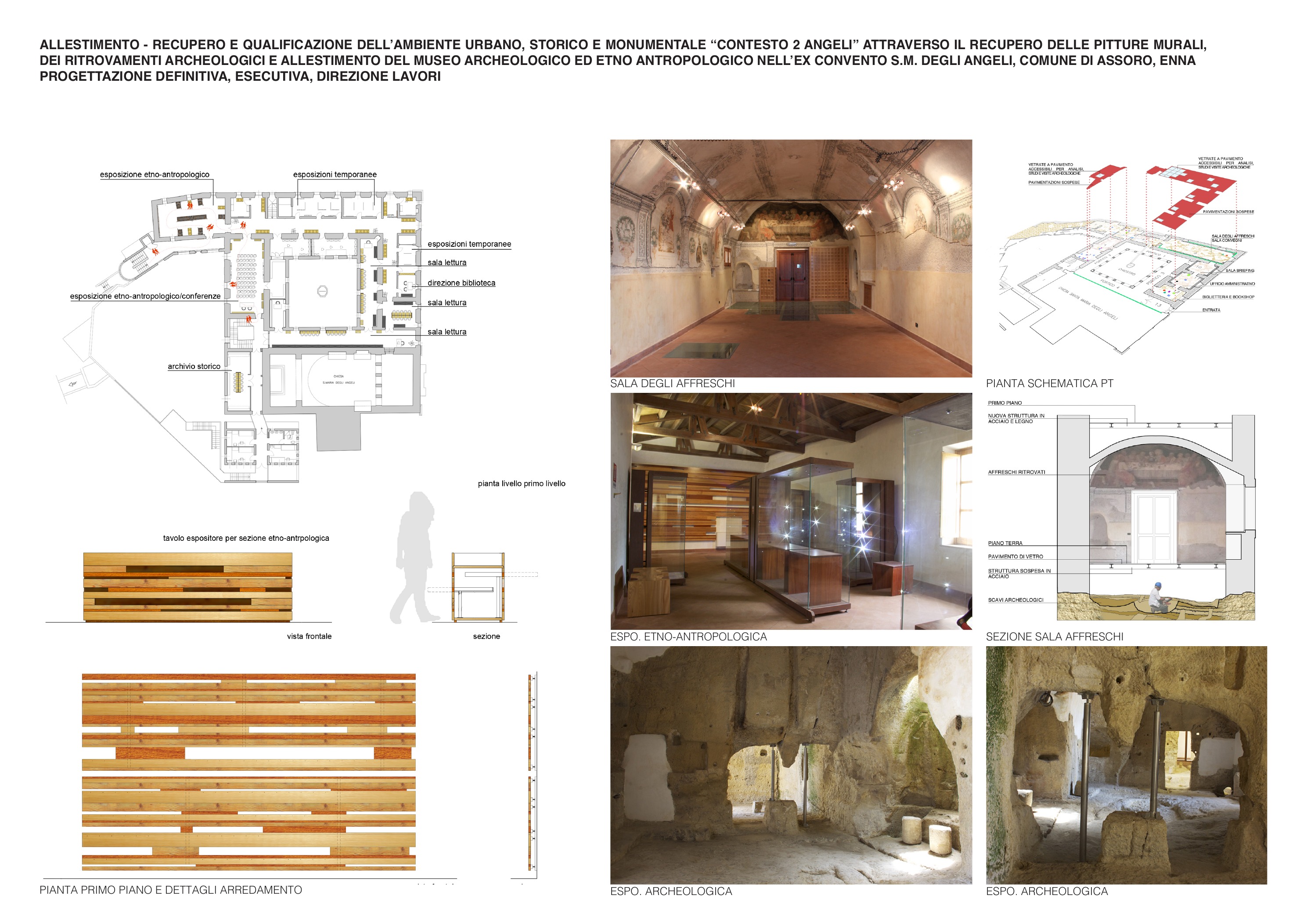 Tavola dei reperti archeologici e dell’allestimento del MArTA