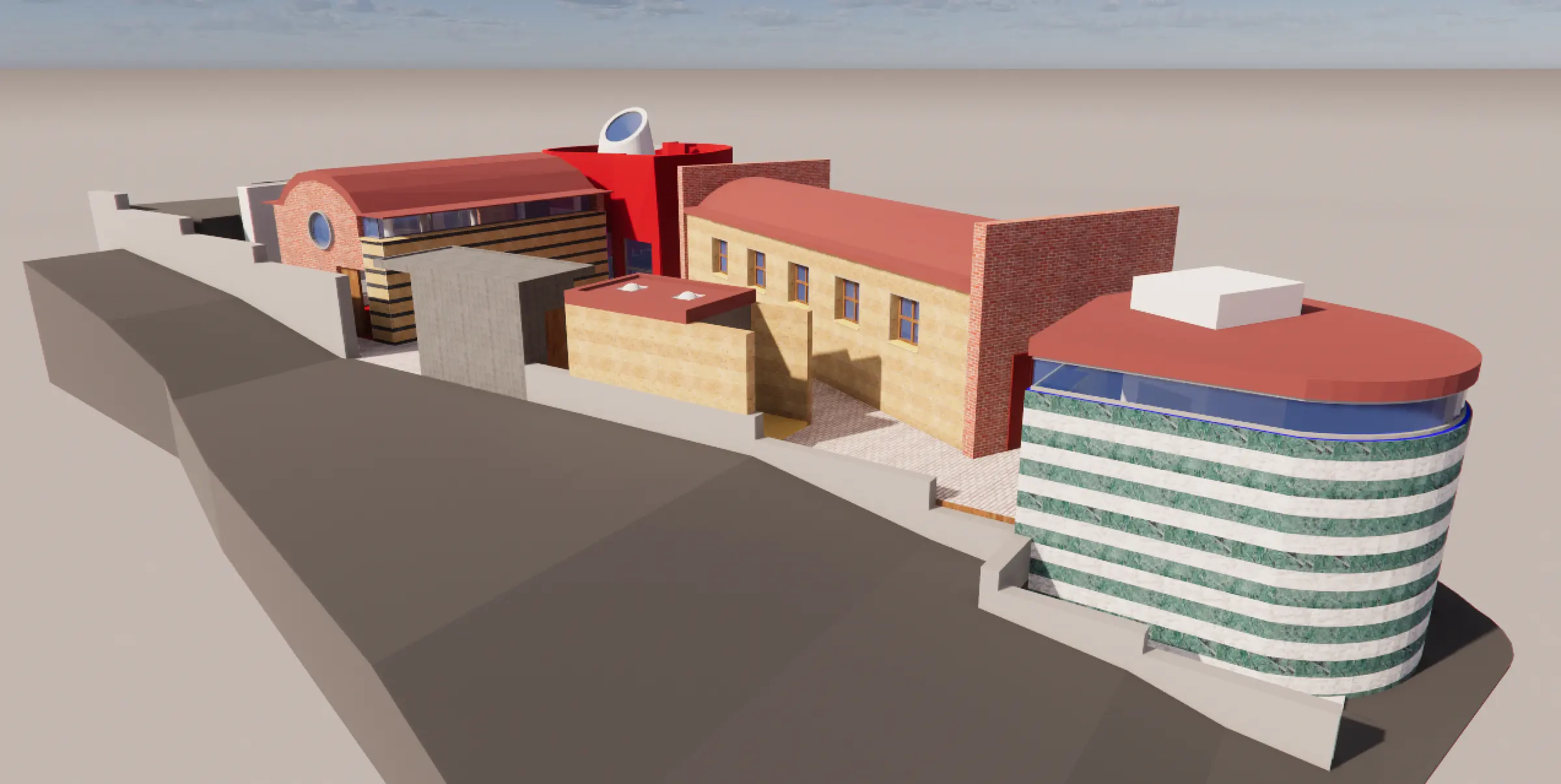 Vista tridimensionale del Museo archeologico e delle tradizioni di Sciara