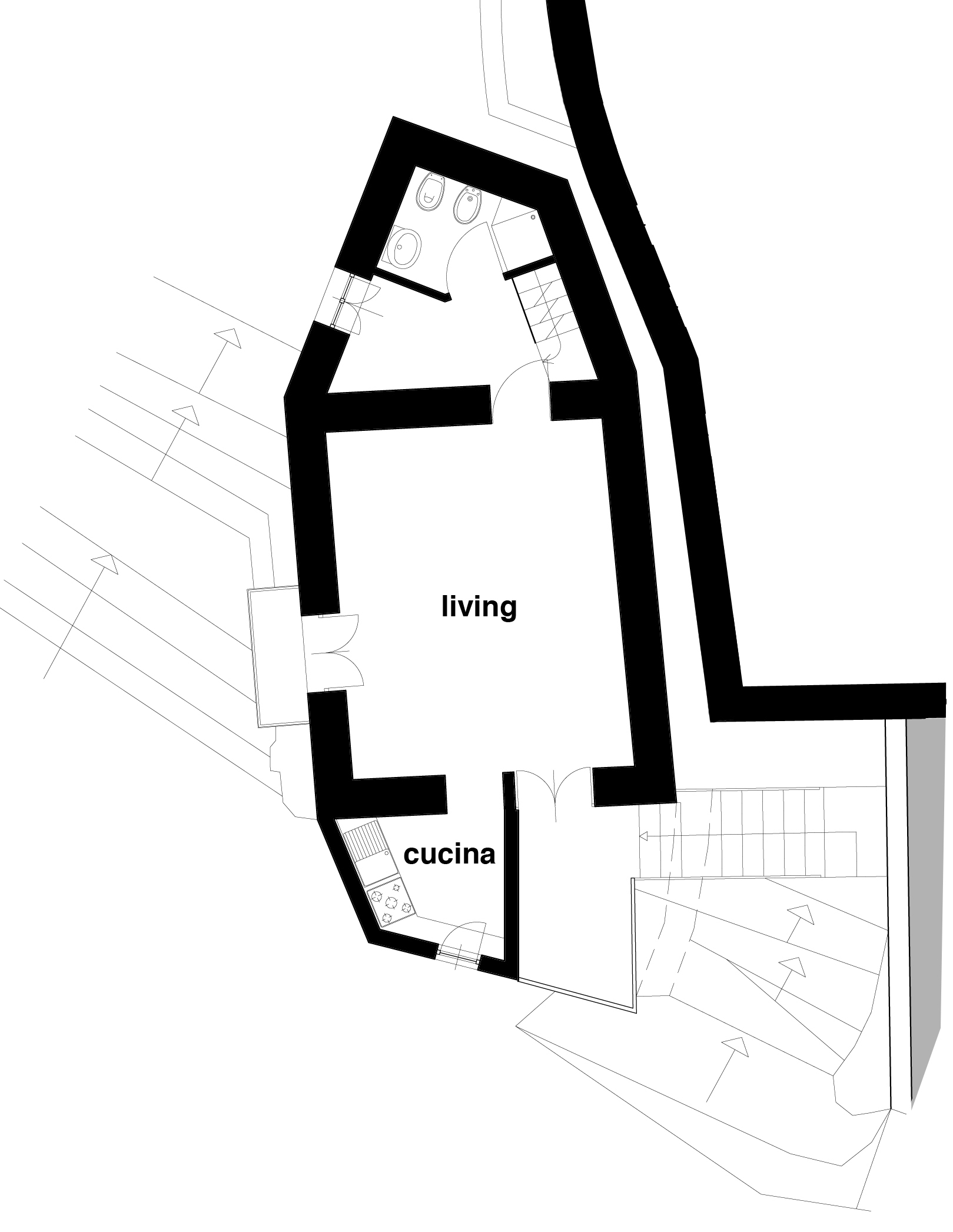 Seconda pianta di progetto della Casa nel castello