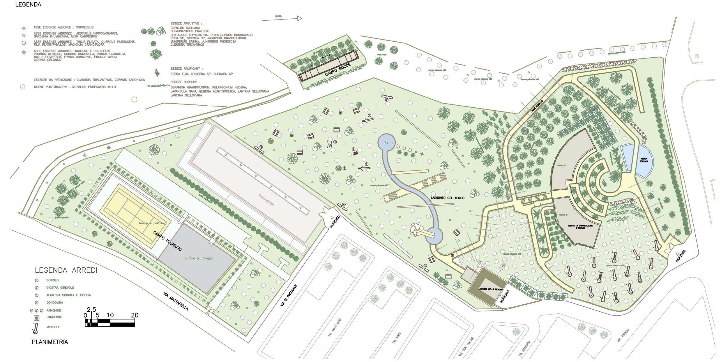 Planimetria del Parco urbano di Aliminusa